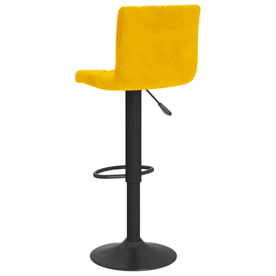 Bar Stools 2 pcs Mustard Yellow Velvet