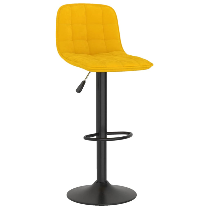 Bar Stools 2 pcs Yellow Velvet