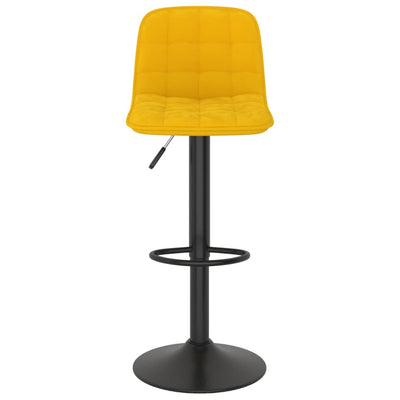 Bar Stools 2 pcs Yellow Velvet