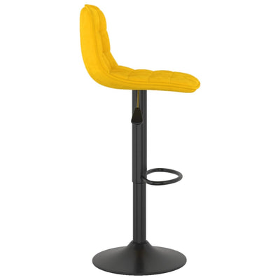 Bar Stools 2 pcs Yellow Velvet