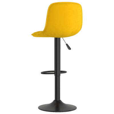 Bar Stools 2 pcs Yellow Velvet