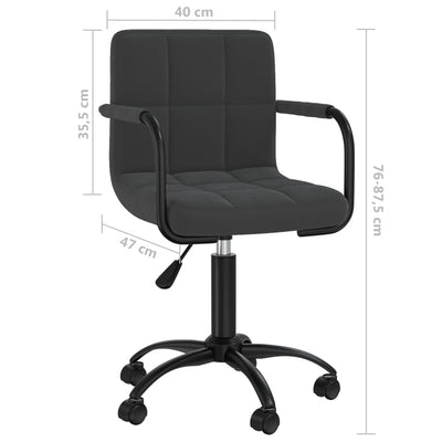 Swivel Office Chair Black Velvet