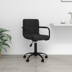 Swivel Office Chair Velvet Black
