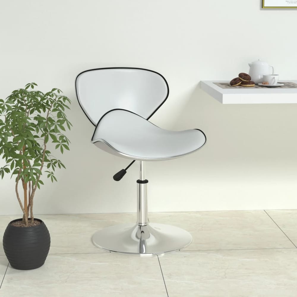 Bar Stool Faux Leather White