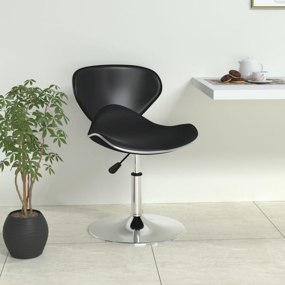 Bar Stool Faux Leather Black