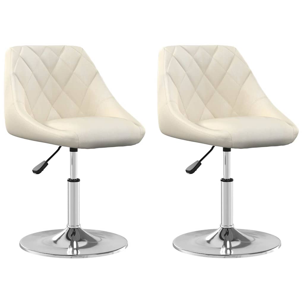 vidaXL Swivel Dining Chairs 2 pcs Cream Velvet 2