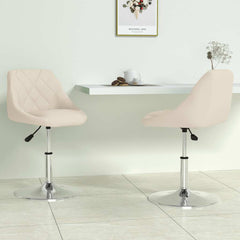 vidaXL Swivel Dining Chairs 2 pcs Cream Velvet 1