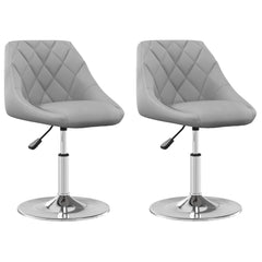 vidaXL Swivel Dining Chairs 2 pcs Light Grey Velvet 2
