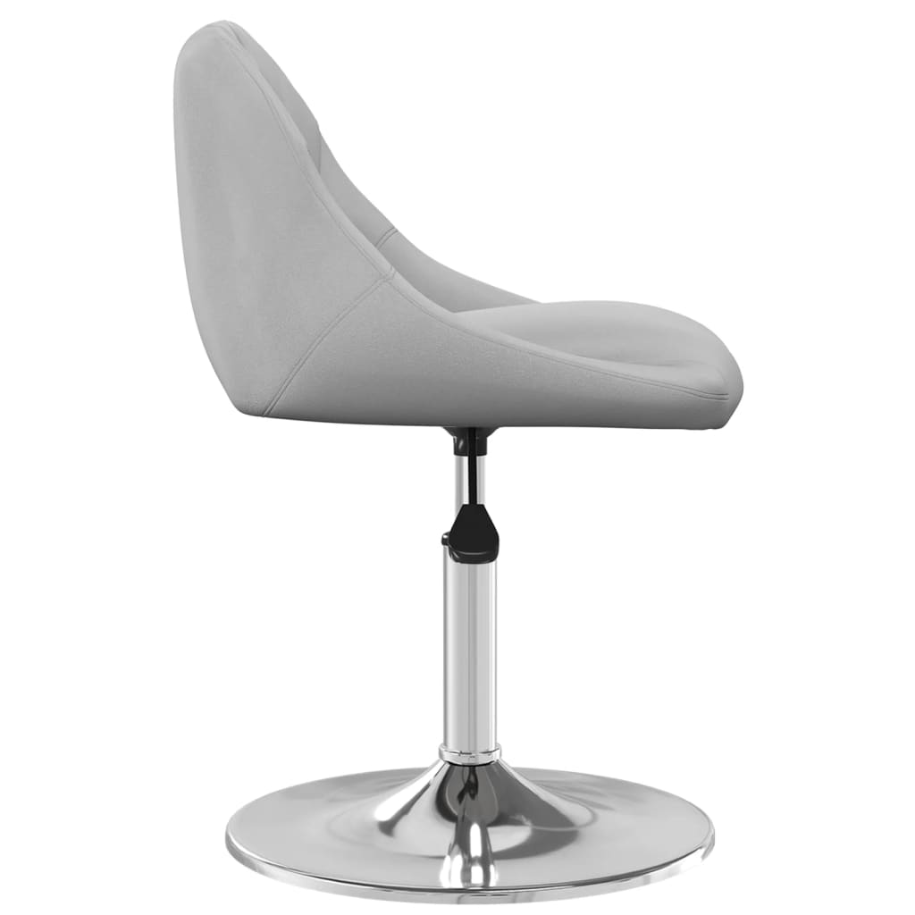 vidaXL Swivel Dining Chairs 2 pcs Light Grey Velvet 5