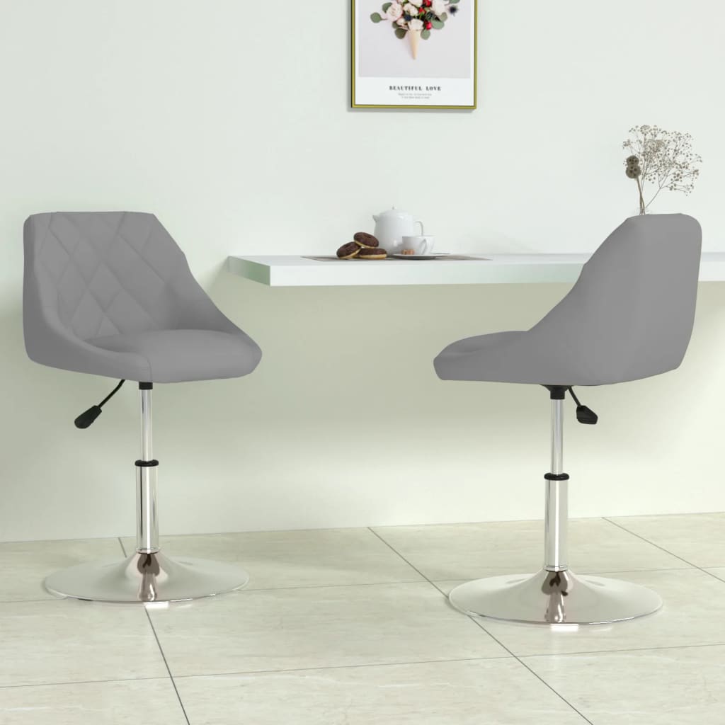vidaXL Swivel Dining Chairs 2 pcs Light Grey Velvet 1