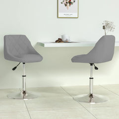 vidaXL Swivel Dining Chairs 2 pcs Light Grey Velvet 1