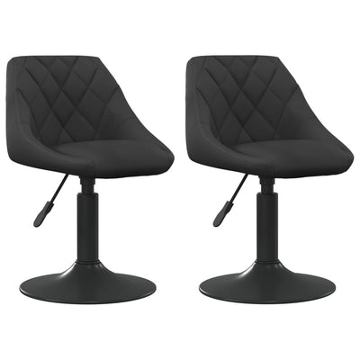 Swivel Dining Chairs 2 pcs Black Velvet