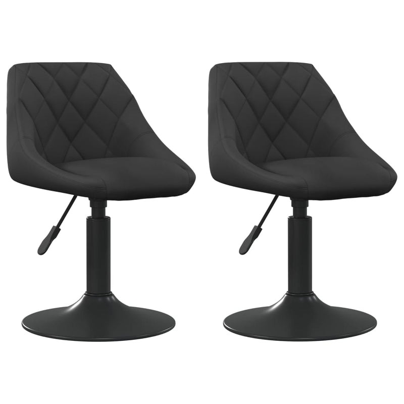 Swivel Dining Chairs 2 pcs Black Velvet