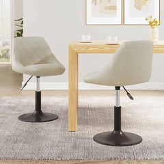 Swivel Dining Chairs 2 pcs Velvet in Cream