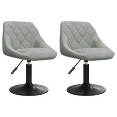 vidaXL Swivel Dining Chairs 2 pcs Light Grey Velvet 2