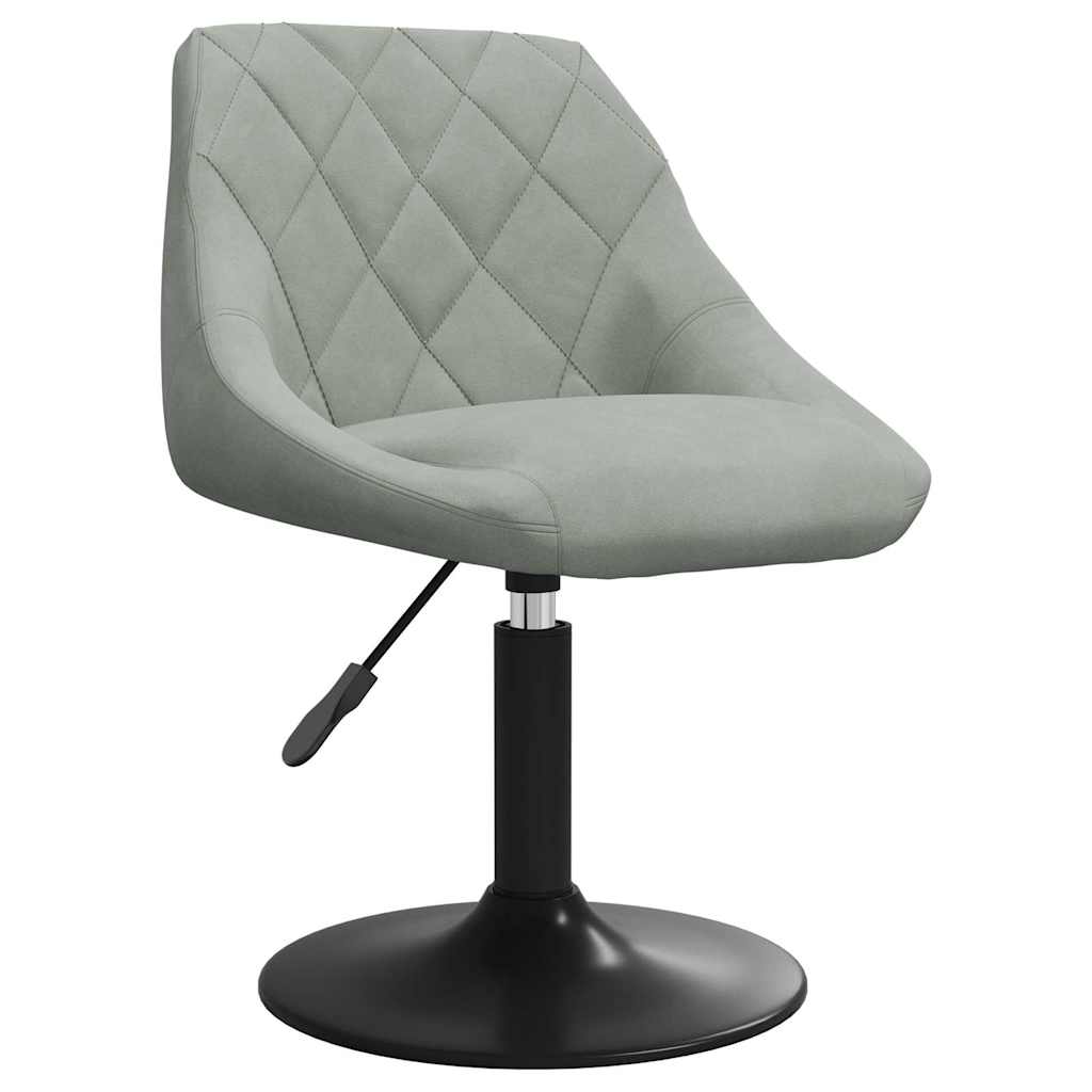 vidaXL Swivel Dining Chairs 2 pcs Light Grey Velvet 3