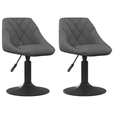 Swivel Dining Chairs 2 pcs Dark Grey Velvet