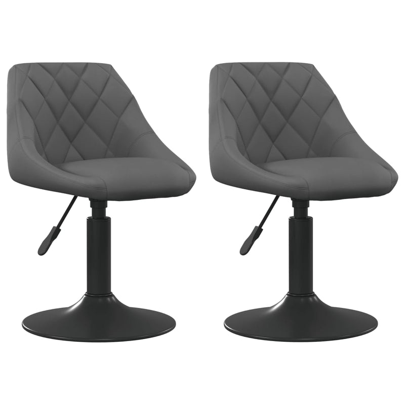 Swivel Dining Chairs 2 pcs Dark Grey Velvet