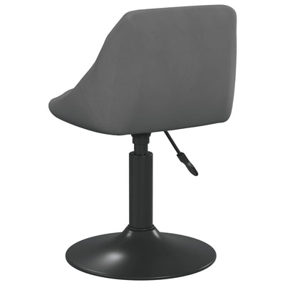 Swivel Dining Chairs 2 pcs Dark Grey Velvet