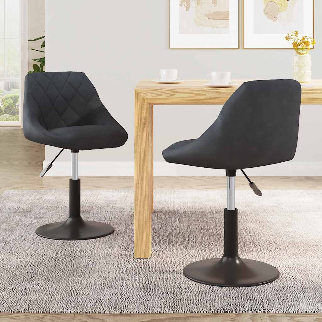 vidaXL Swivel Dining Chairs 2 pcs Dark Grey Velvet 1