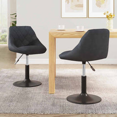 vidaXL Swivel Dining Chairs 2 pcs Dark Grey Velvet 1