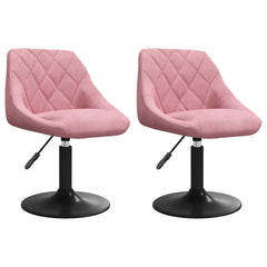 vidaXL Swivel Dining Chairs 2 pcs Pink Velvet 2
