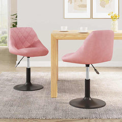 vidaXL Swivel Dining Chairs 2 pcs Pink Velvet 1