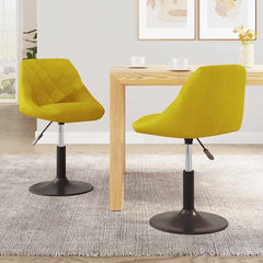 vidaXL Swivel Dining Chairs 2 pcs Mustard Yellow Velvet 1
