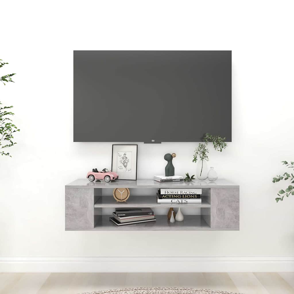 vidaXL TV Cabinet | Concrete Grey | Engineered Wood | Medium | TV Cabinet 1