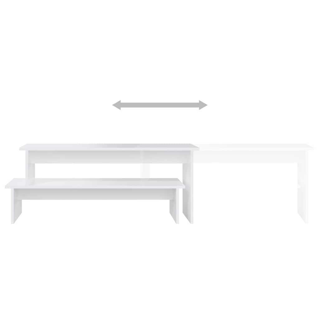 vidaXL Tv Cabinet | White | Engineered wood | Adjustable Length 5