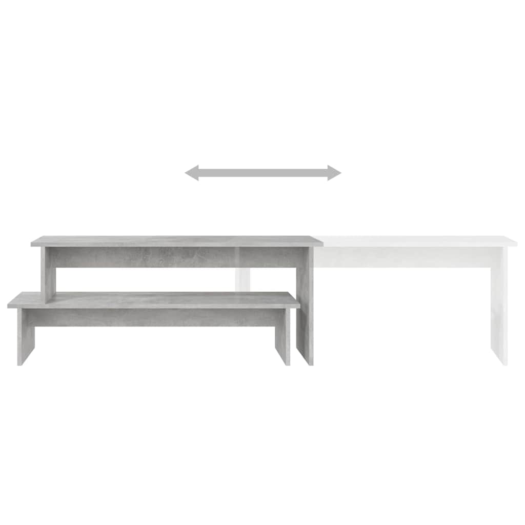 vidaXL TV Cabinet | Concrete grey | Engineered wood | Adjustable Length 5