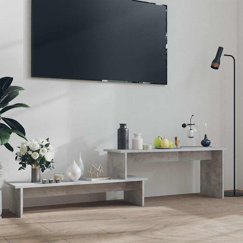 vidaXL TV Cabinet | Concrete grey | Engineered wood | Adjustable Length 1