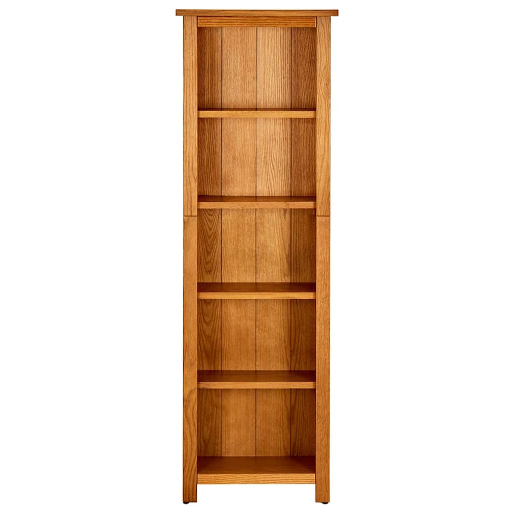 4-Tier Bookcase Solid Oak Wood 45 cm 140 cm 22 cm