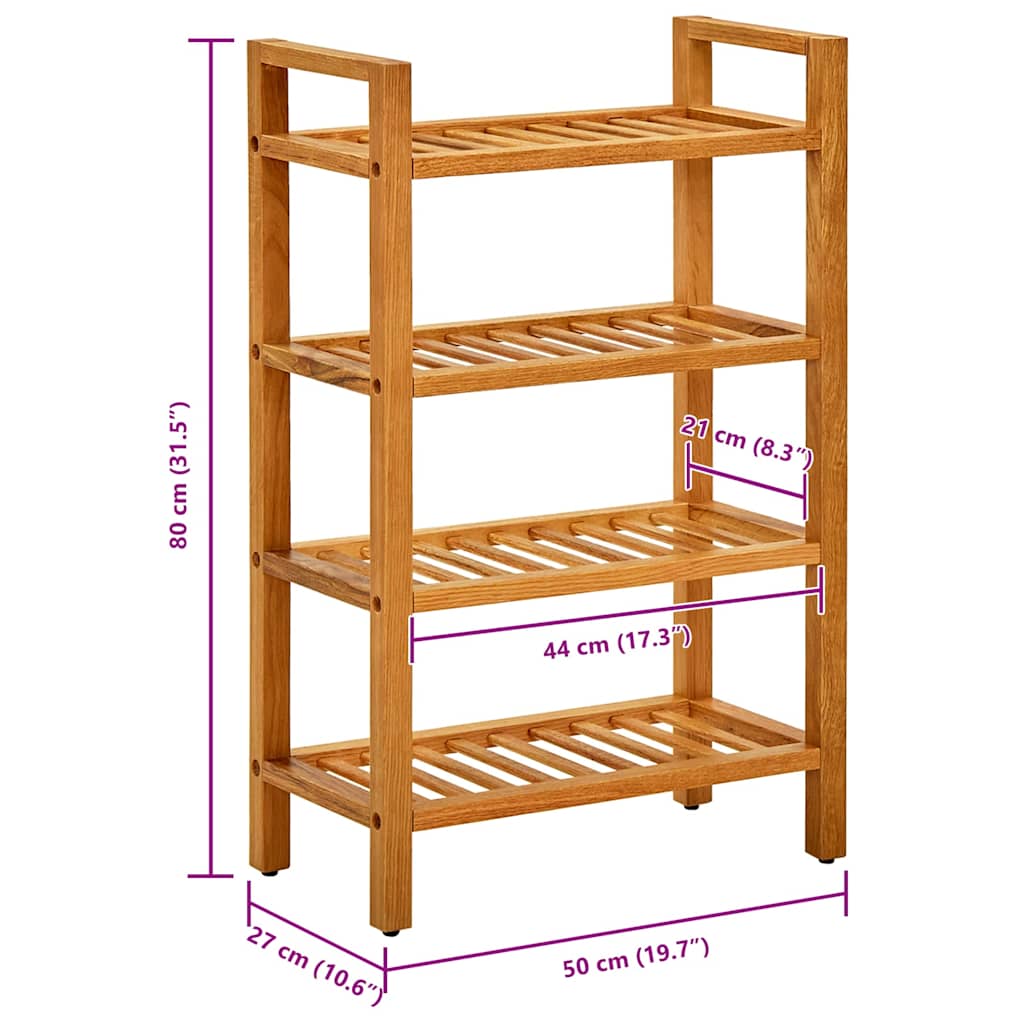 vidaXL Shoe Rack | Natural Oak | Solid Oak Wood | Compact | Shoe Rack 6
