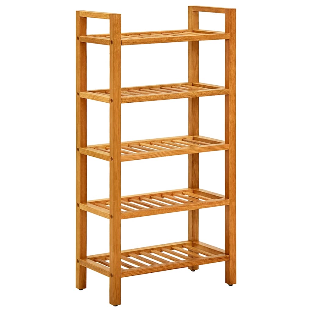 vidaXL Shoe Rack with 5 Shelves 50x27x100 cm Solid Oak Wood 1