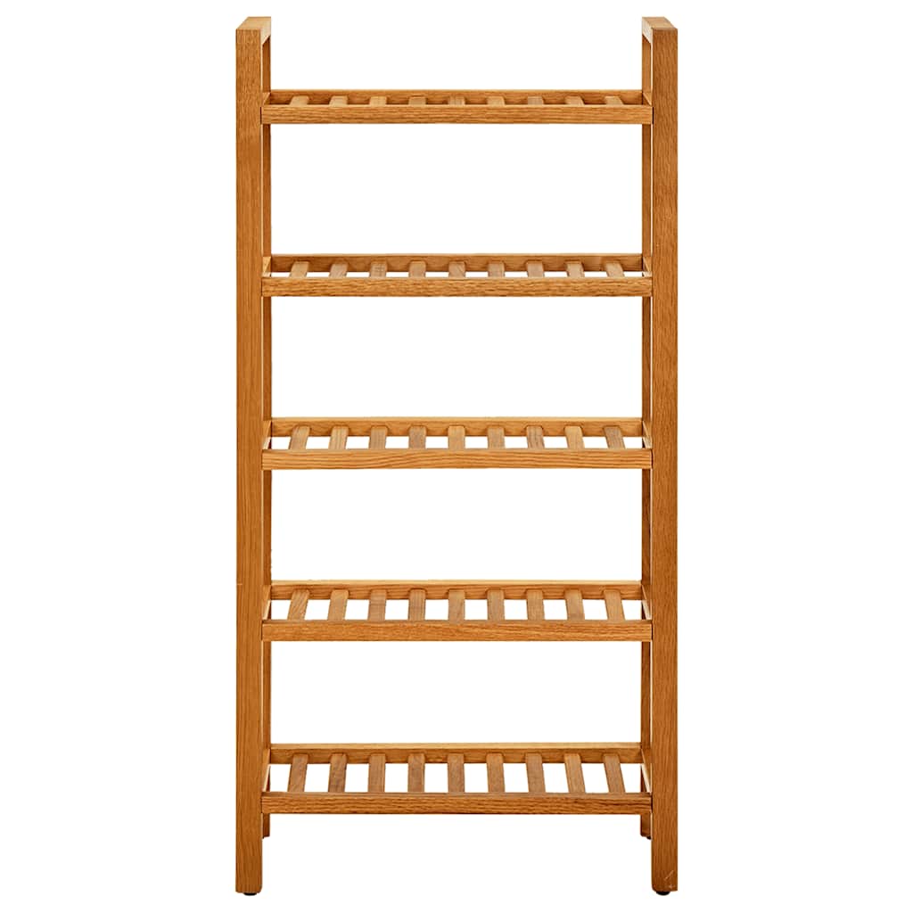 vidaXL Shoe Rack with 5 Shelves 50x27x100 cm Solid Oak Wood 2