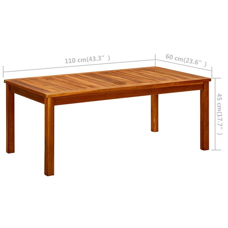 Garden Coffee Table 110x60x45 cm Solid Acacia Wood