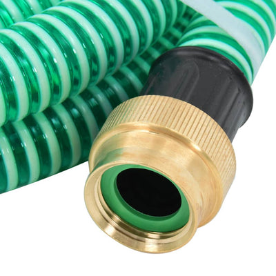 Suction Hose with Brass Connectors Green 1.1" 5 m PVC