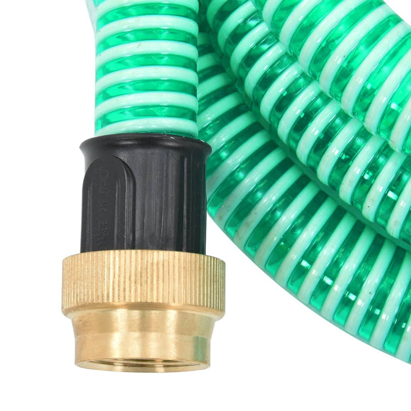 Suction Hose with Brass Connectors Green 1.1" 5 m PVC