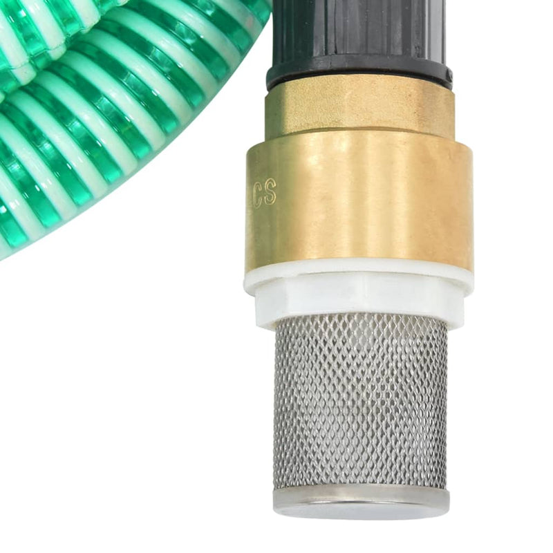 Suction Hose with Brass Connectors Green 1.1" 5 m PVC