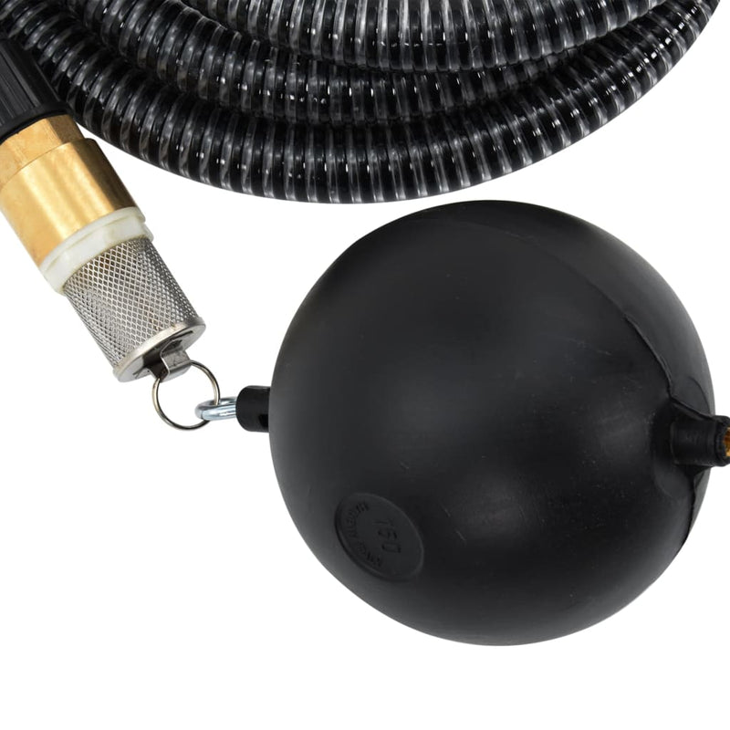 Suction Hose with Brass Connectors Black 1.1" 5 m PVC