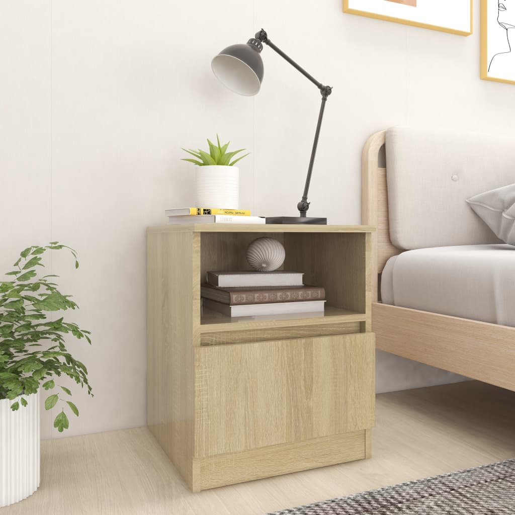 806164 vidaXL Bed Cabinets 2 pcs Sonoma Oak 40x40x50 cm Engineered Wood 1