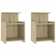 vidaXL Bed Cabinet | Set of 2 | Sonoma oak | Engineered wood | Compact 2