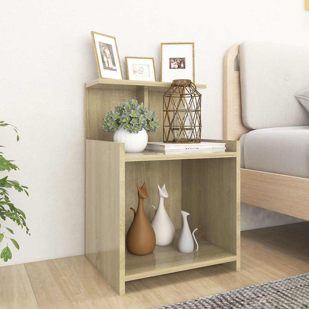 vidaXL Bed Cabinet | Set of 2 | Sonoma oak | Engineered wood | Compact 1