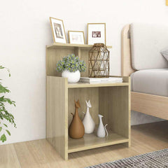 vidaXL Bed Cabinet | Set of 2 | Sonoma oak | Engineered wood | Compact 1