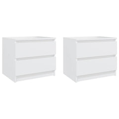 806194 vidaXL Bed Cabinets 2 pcs White 50x39x43,5 cm Engineered Wood 1