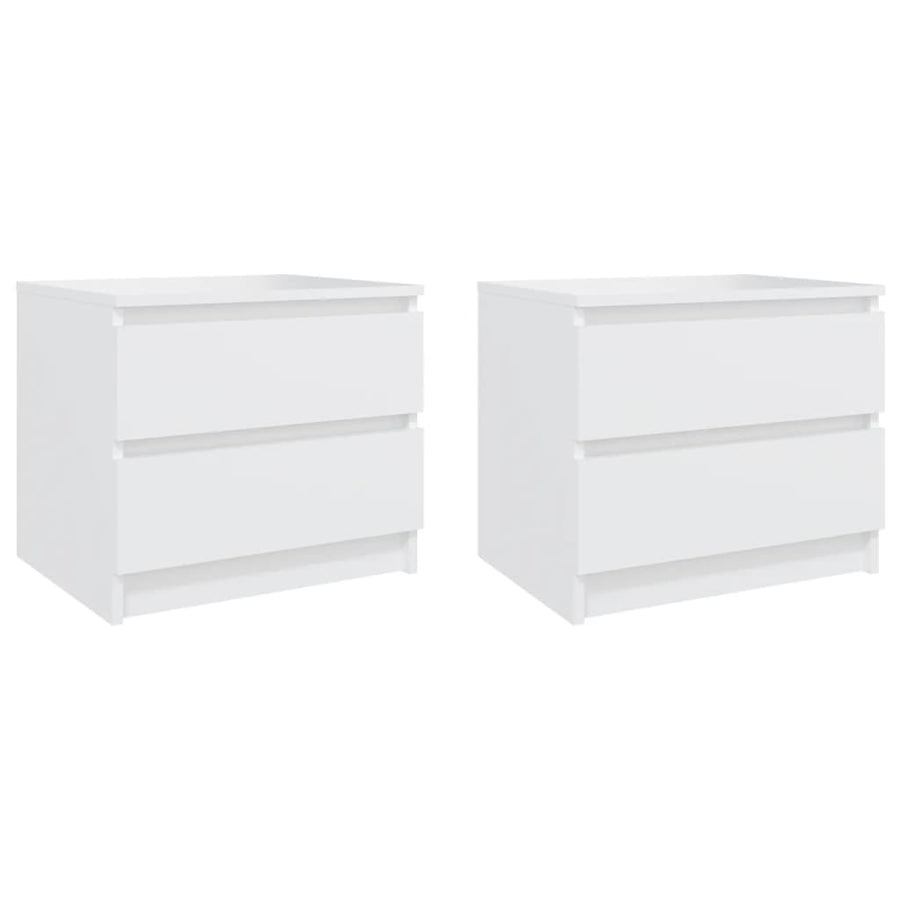 806194 vidaXL Bed Cabinets 2 pcs White 50x39x43,5 cm Engineered Wood 1