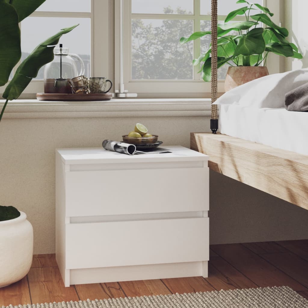 806194 vidaXL Bed Cabinets 2 pcs White 50x39x43,5 cm Engineered Wood 6