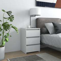 806211 vidaXL Bed Cabinet White 40x35x62,5 cm Engineered Wood 1