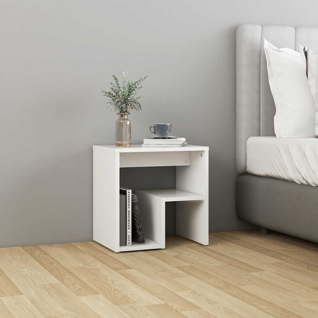 806329 vidaXL Bed Cabinets 2 pcs White 40x30x40 cm Engineered Wood 3